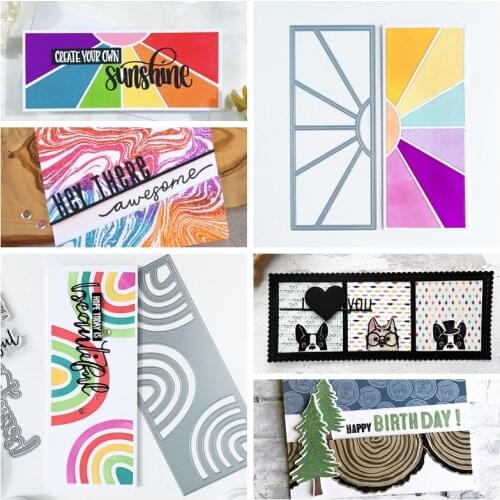 Creative Sunray Rainbow Line Border Die Cuts For Card Making 2020 Metal Cutting Dies Stencils For Scrapbooking Album Card