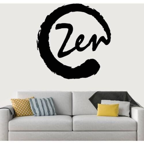 Meditation Circle Wall Sticker Enso Zen Decals Balance Asian Calligraphy Stickers Home Decor Bedroom Living Room Decoration Zero