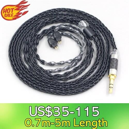 LN007672 8 Core black Silver Plated Braided Earphone Headphone Cable For HiFiMan RE2000 Topology Diaphragm Dynamic Driver