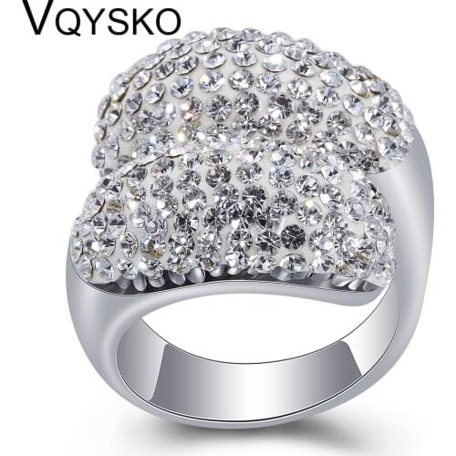Fashion Romantic Women Jewelry Rings With Crystal Zircon White Gold Color Wedding Party Ring For Women Gift