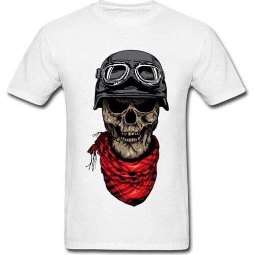 Cool Rock DJ Dark Rider Mens Hipster Skull T-Shirts O Neck Pure Brand Print Short Tee Shirts Skull Tshirt
