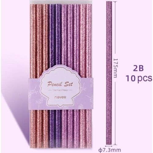 10/12 Pcs Pencil Set 2B HB Girl Mermaid Series Primary School Stationery Pencils for School Cute School Supplies Kawaii Pencil