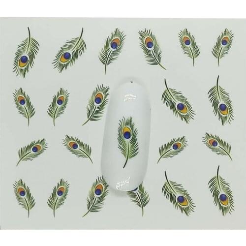 Nail Art Water Decal Green Feather Flower Red lips Nail Sliders Decor Pattern Sticker For Nail Beauty Care E01/E02/E03/E04