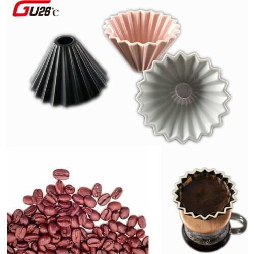 Novelty Ceramics Coffee Hand Punching Paper Folding Filter Cup V60 Funnel Drip Hand Punching Cup Filter Good Gift