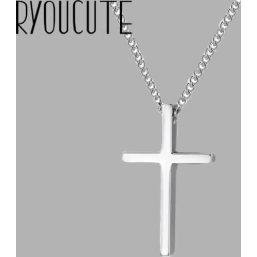 New Trendy Silver Color Long Cross Necklaces for Women Jewelry Statement Necklaces Party Gifts