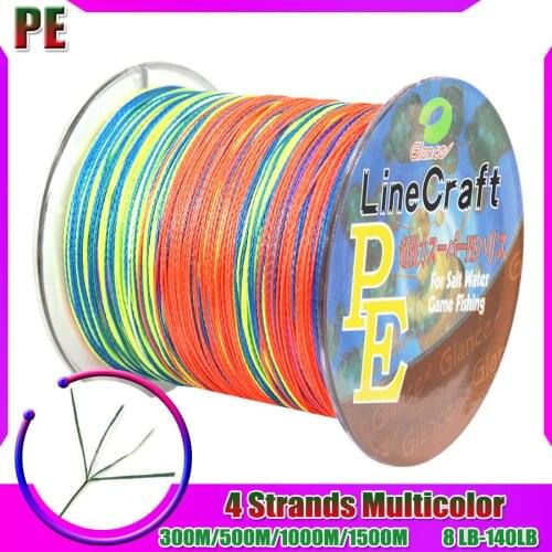 PE 4 Strands Braided Fishing Line 300m 500M 1000M 1500M Super Strong Japan Multifilament PE Braid Line 8LB-140LB