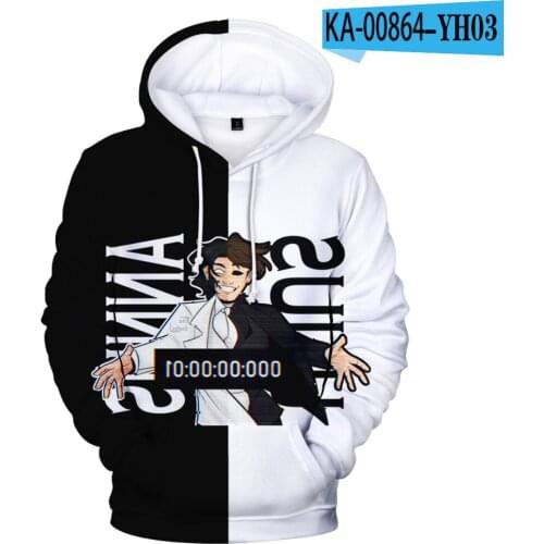 Popular TV Unus Annus Hoodies Black And White 3D Sweatshirts Men Women Autumn Winter Hoodie Boys/girls Unus Annus P Kids Clothes