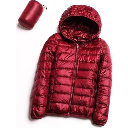JuneLove Down jacket women 95% duck down coat Ultra Light warm Female Solid Portable stand collar down jacket winter outwears
