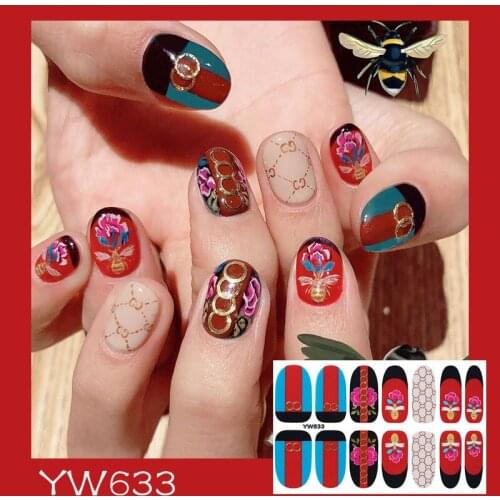 14 Tips/nails Are Completely Covered with Clear Gradient Color Orange Yellow Pink Pattern Self-adhesive Nail Applique Nail Tool