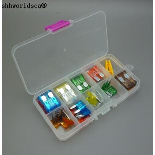 Shhworldsea Car-Styling 91pcs Assortment 5A10A 15A 20A 30A Car Blade Fuse With Clip Auto Standard Mini Fuse Boat Motorcycle Fuse