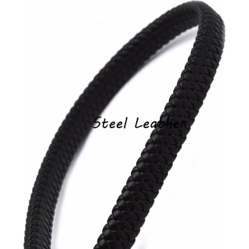 2m/lot Approx 12*6mm black Wide Flat Braid Leather Cord, Bracelet Cord, DIY Accessory Cord braided leather wide cords diy