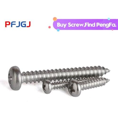 Peng Fa 304 stainless steel pan head cross tapping screw GB845 round head tapping screw M3M4M5