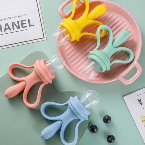 Silicone Baby Feeding Pacifier Chewable Teething Toy Fruit Vegetable Food Nipple Feeder Toddler Feeding Supplies