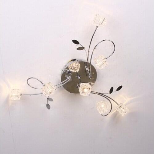 Modern bedroom ceiling lights 7 Lights Crystal Cube Ceiling Light Lamp Lighting Fixture