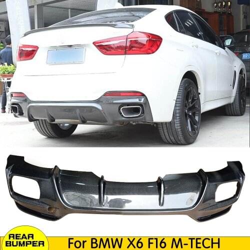Carbon Fiber Rear Bumper Lip Spoiler for BMW X6 F16 M-TECH 2014 -2019 Car Rear Bumper Diffuser Lip