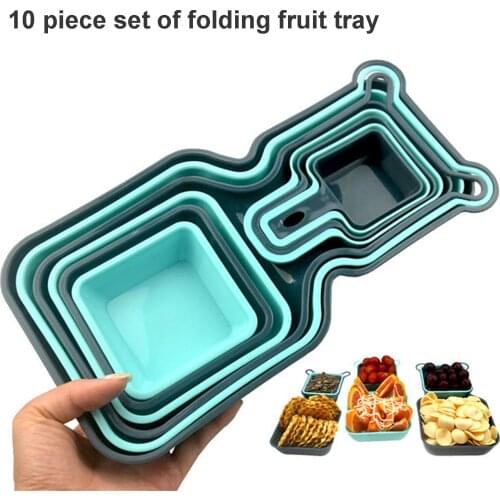Rainbow Bowl Fruit Tray 10 Pcs sets Creative Snacks Kitchen Tools Lazy Man Multi-layer Dividing Dish Stackable Snacks Plate