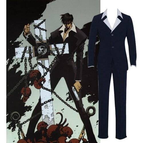 Trigun Nick Nicolas D. Wolfwood Nicholas the Chapel Nicholas the Punisher Uniform Outfit Suits Anime Manga Cosplay Costume C012