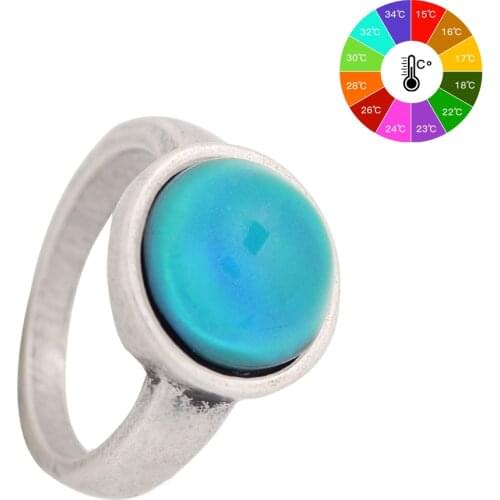 Mojo Vintage Bohemia Retro Color Change Mood Ring Emotion Feeling Changeable Ring Temperature Control Ring for Women 50pcs Mask
