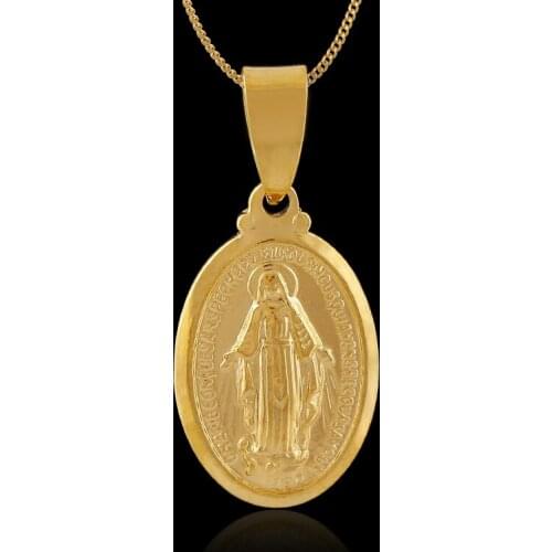 WANGAIYAO Virgin Mary Pendant Necklace for Women,Silver Color/Gold Color Our Lady Jewelry Wholesale Colar Cross Trendy Chain
