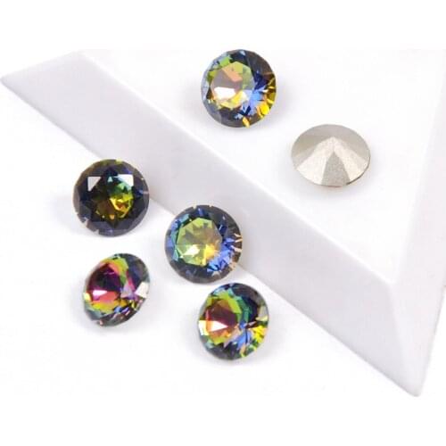 YANRUO 1357 VM Color Brilliant Cut Shape Glass Crystal Material Nail on Stone 8mm 10mm Beauty Rhinestones For 3D Nail Art Gems