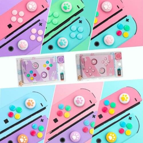 Thumb Stick Grip Cap Joystick Button Protective Cover For Nintendo Switch Joy-con NS Lite Controller ABXY Key Sticker Skin Case