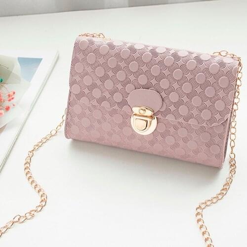 MOLAVE Handbags Fashion Lady Solid embossed chain small square bag shoulder messenger Bag mobile phone bag handbags luxury May27