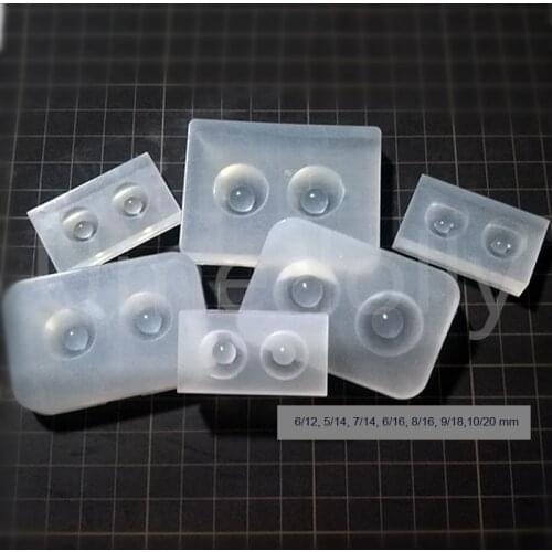 1PCS 1/6 1/4 1/3 SD BJD Doll Heavy Pupil Round Eye Silicone Mold Base Pressure DIY BJD Eyes Material