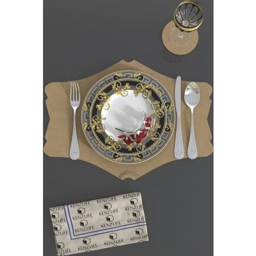 12pcs/set Solid Design Placemats With Coaster Non Slip Table Mats Kitchen Wood Mdf Accessories Home Pad Coaster Dining Table