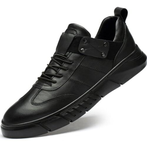 2019 New Men Warm Winter Plush Fur Snow Boots Pure Black Fashion Lace-Up Men Casual Shoes Botas Bota Mens Shoes