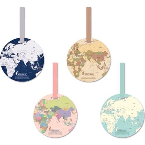 2021 Fashion Map Luggage Tag Women Travel Accessories Silica Gel Suitcase ID Address Holder Baggage Boarding Tag Portable Label