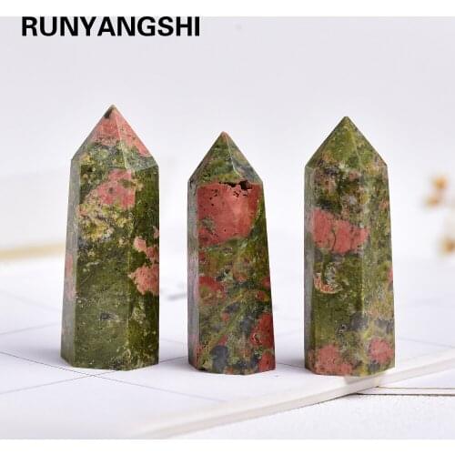 35-45mm Natural unakite Crystal Point Mineral Ornament Healing Wand Home Decoration Study Room Decoration DIY Gifts