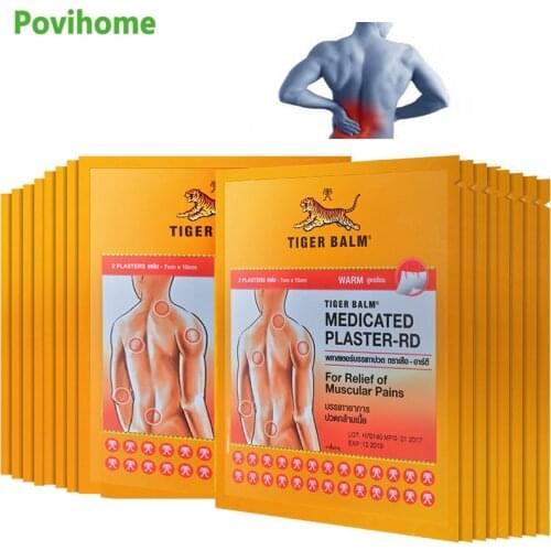 Povihome 40Pcs/20Bags Red Tiger Balm Neck Back Joint Pain Relief Patch Warm Plaster