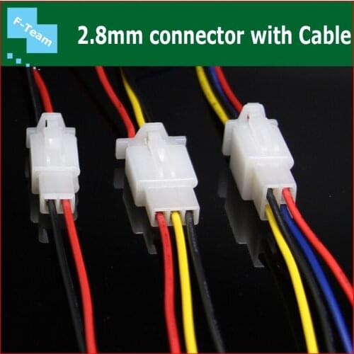 9set 2.8mm auto connector cable cars electric vehicle motorcycle air docking 2.8 auto connector with cable for plug 2/3/4P