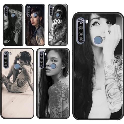 Sexy Sleeve Tattoo Girl Case For Xiaomi Redmi Note 10 7 8 9 Pro Note 8T 9S Fundas For Redmi 9T 9C 9A 8A K40 Cover