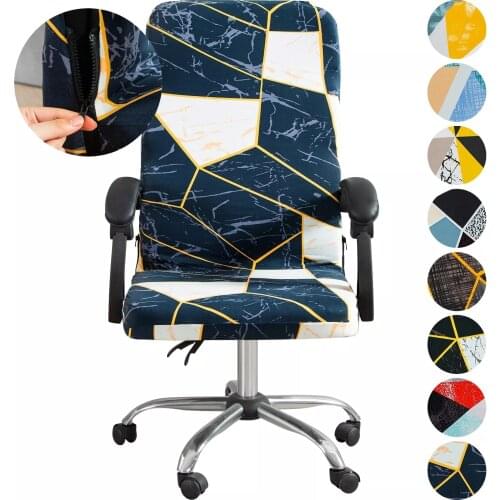 New Geometry Elastic Chair Covers Anti-dirty Rotating Stretch Office Computer Desk Seat Chair Cover Removable Chair Covers