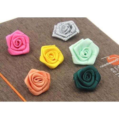 Color Ribbon Flower Korean Sweet Flower DIY Yarn Headdress Clothes Pants Decorative Flower