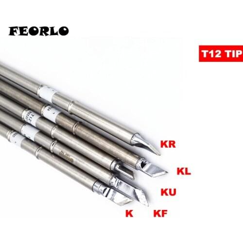 FEORLO soldering tips T12 T12-K KF KR KU KL for HAKKO Solder Iron Tips FX951 STC STM32 OLED Soldering Station