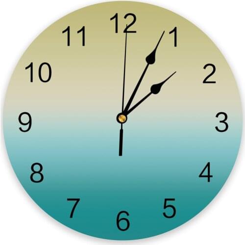 Cyan Turquoise Gradient 3D Wall Clock Modern Design Living Room Decoration Kitchen Clock Art Wall Watch Home Decor