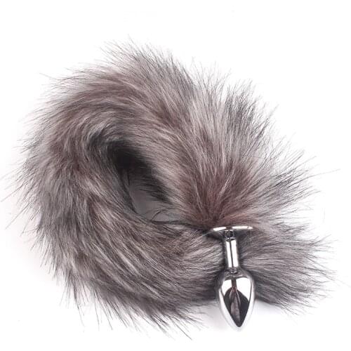 Artificial Fur Butt Plug Tail Fox Anal Metal Tail sex toys for Couples toys for adults 18 Anal Plug Faux Fox Tail Cosplay
