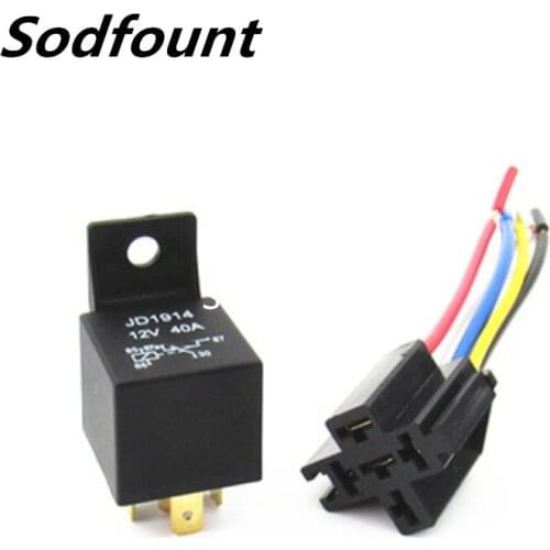 JD1914/JD1912 12V/24V 40A 5-foot motive relay with cable socket Auto