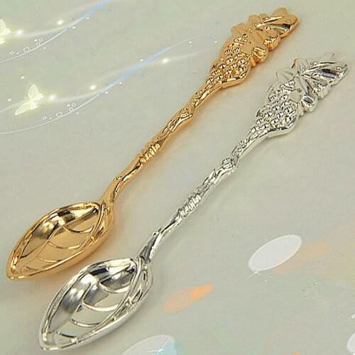 Creative Grape Coffee Jam Ice Cream Spoon Vintage Gold Saucier Grapefruit Spoons