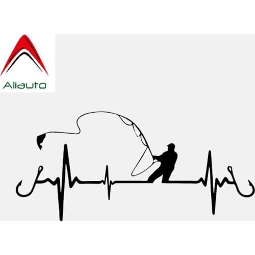 Aliauto Fashion Creative Car Sticker Heart Go Fishing Automobiles Accessories Motorcycles Vinyl Decal Cover Scratches,15cm*6cm