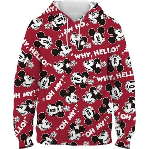 New Mickey Mouse Hoodies Men Women Children Sweatshirts 3D Print Pullover Streetwear Casual Long Sleeve Boy Girl Kids Cool Coat