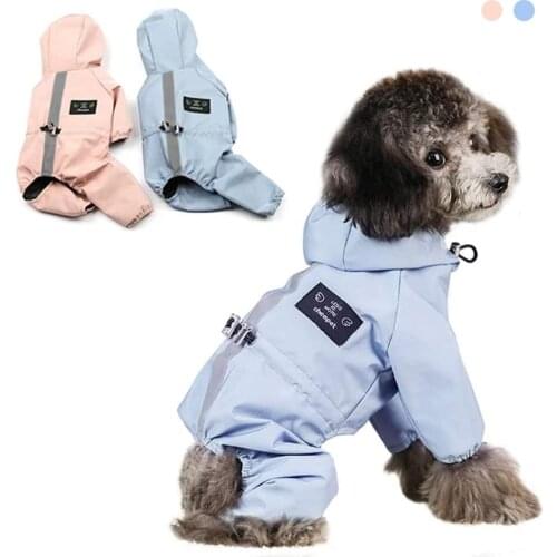 Dog Cat Clothes Waterproof Fashion Dog Jacket For Small Large Dog Bulldog Chihuahua Raincoat Reflective Adjustable Pet Jumpsuit