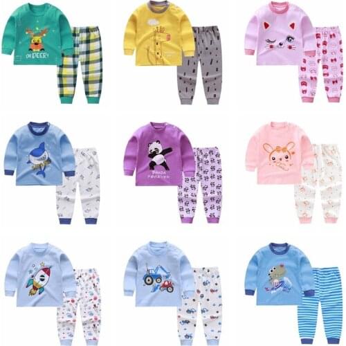 Boys And Girls Autumn 2 Piece Set Children Long Sleeve Suit Baby Girls Outfits Kids Unisex Leisure Nightgown Kids Clothes 2021