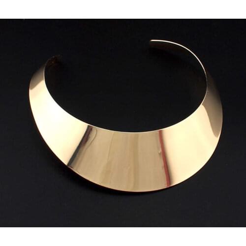 T Show Big Collar Choker Necklace For Women Fashion Wide Alloy Geometric Statement Necklaces Maxi Jewelry UKMOC