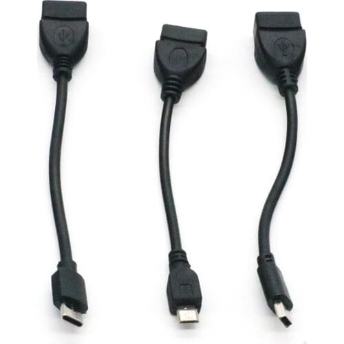 F/M OTG Female To Type C Male & To V8 Micro USB Male & To V3 Mini USB Male Converter 14cm Adapter Cable Connector 150pcs/lot