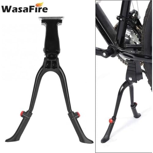 Double Leg Bike Kickstand Adjust Height Center Mount Stand Bicycle Parking Rack Bracket Fits 26-28'' for Road Mountain Bike