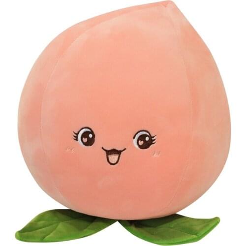 Kawaii Soft Cartoon Peach Pillow Doll Big Simulation Fruit Toy for Children Gift Decoration 45x35cm DY50925