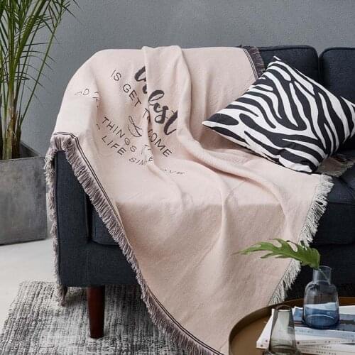 Simple Knitted Plaid Home Blankets Summer Sofa Air-conditioned Sleeping Cover Wall Hanging Tapestry